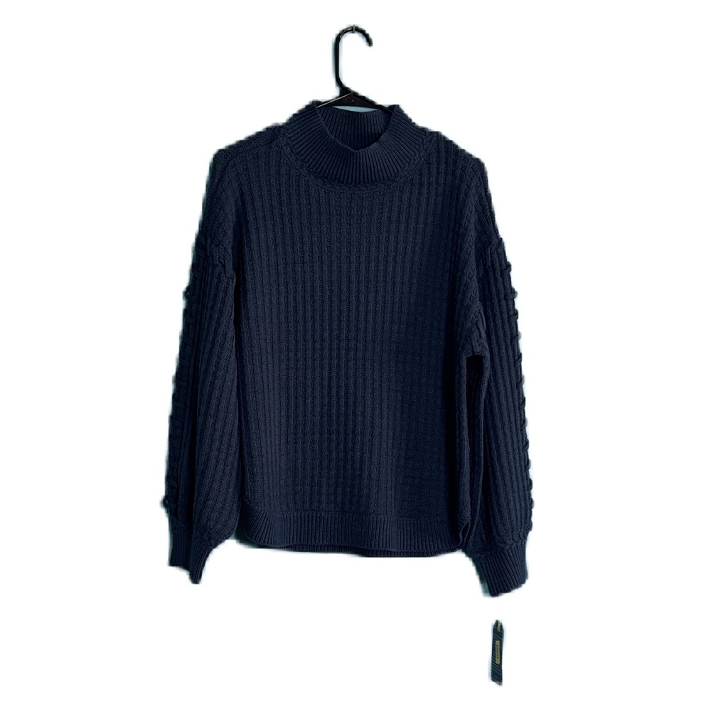 Democracy Pull on Knit Navy Cowl Neck Sweater Size M